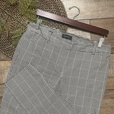 Talbots Womens Pants Black Cream Houndstooth Plaid Hampshire Ankle Size 10P