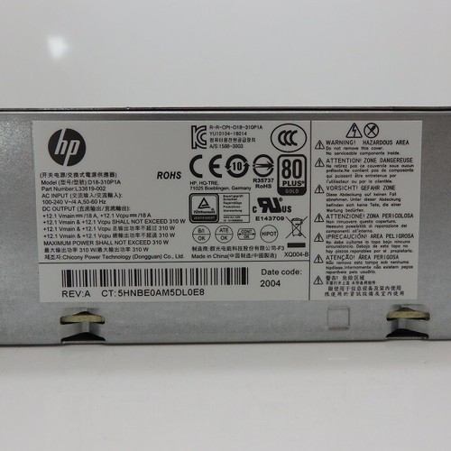 HP 310W Desktop Power Supply – D18-310P1A, L33619-002, 4x6x14 Inches