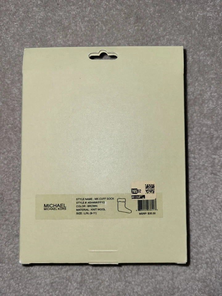 Calcetines bota Michael Kors para mujer marrón con puño MK talla L/XL (9-11) Foto 4 de 4