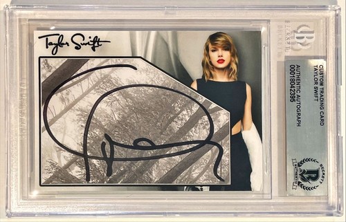 Taylor Swift Folklore Signed Custom Cut Auto CARD BAS Beckett Slabbed - 第 1/2 張圖片