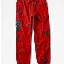 Primitive Naruto Akatsuki Burgundy Fleece Pants Skater New Large