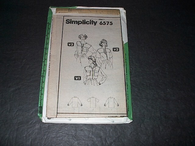 Simplicity Pattern 6575 Misses' Henry Grethel Blouses w/Sleeve