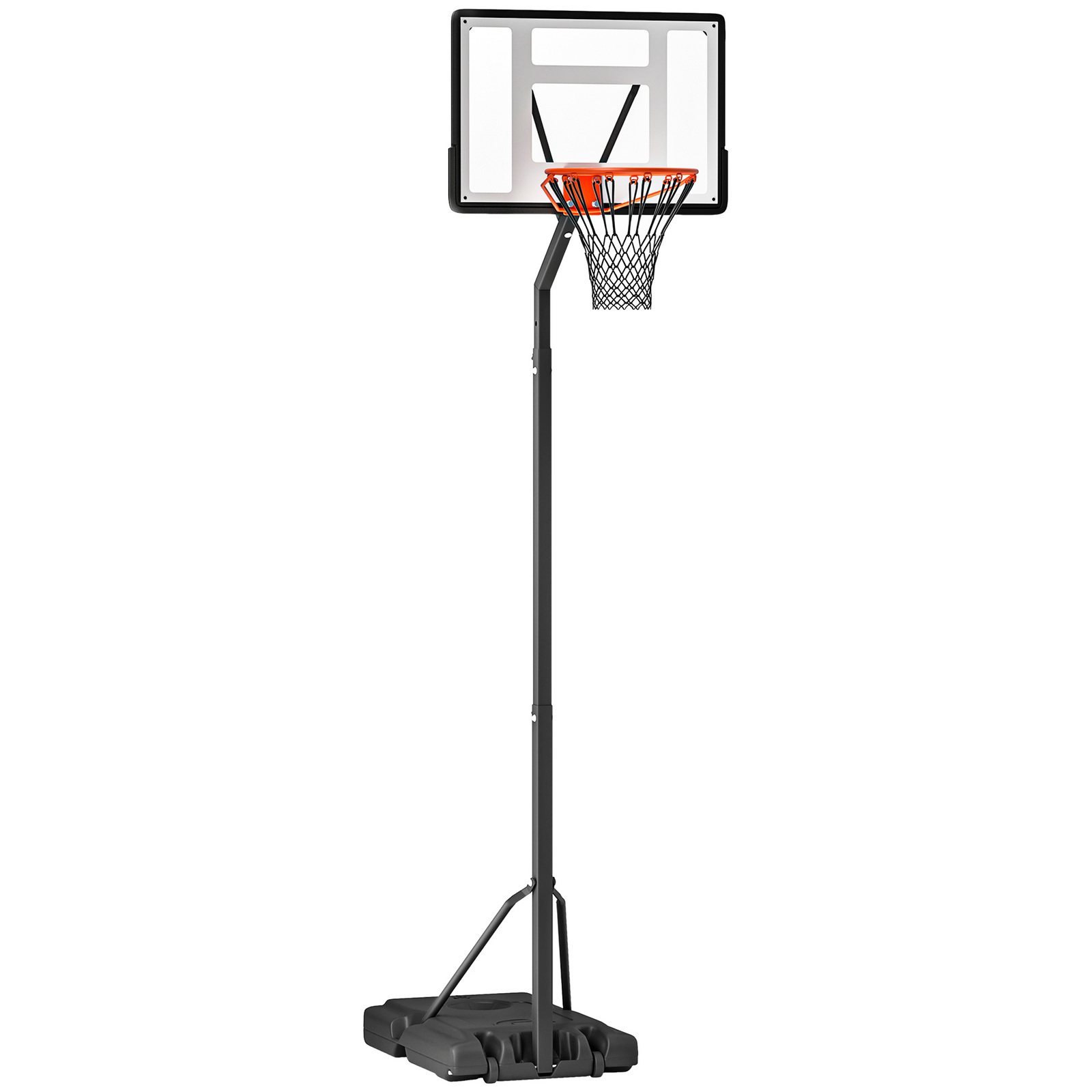 Aro de baloncesto HOMCOM independiente 255-305 cm altura soporte ajustable con ruedas