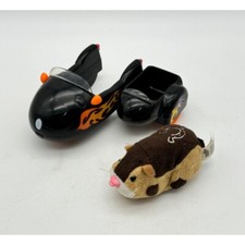 Zhu Zhu Pets Tex Hamster w/ Black Flames Hamcycle  Sidecar Set Interactive Toy