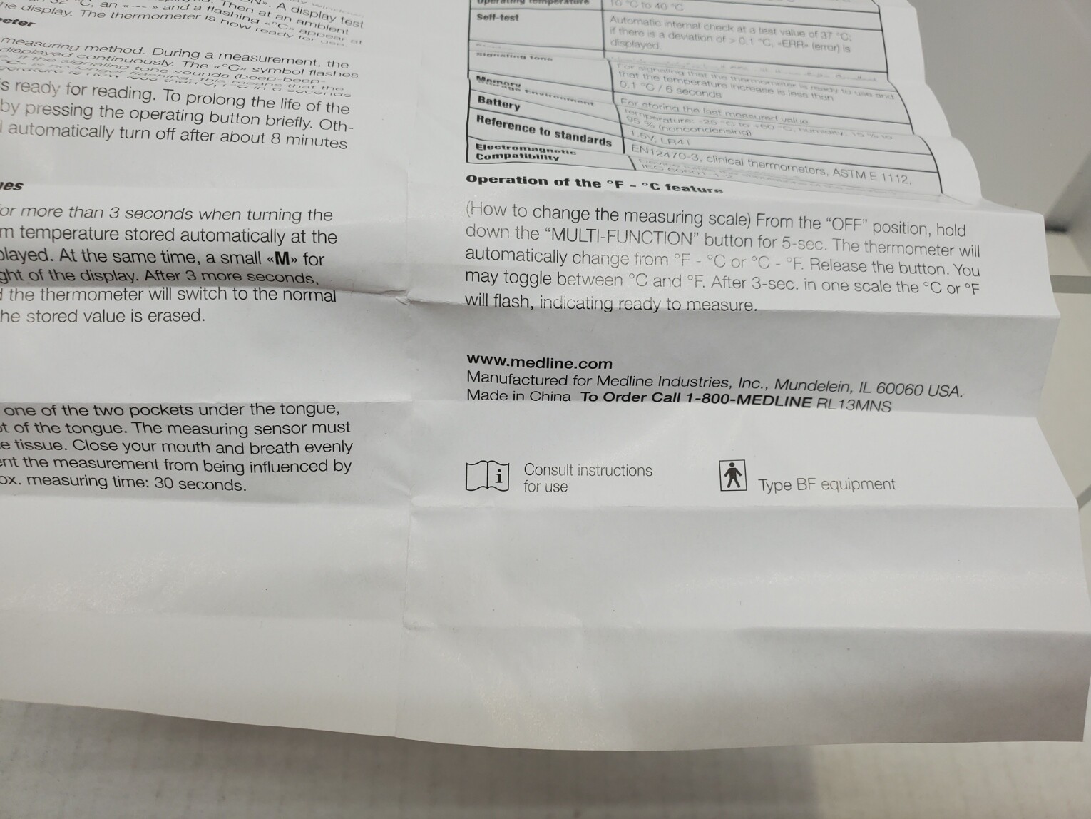 3Medline 30 Second Oral Digital Thermometers °F & °C Reading, extra