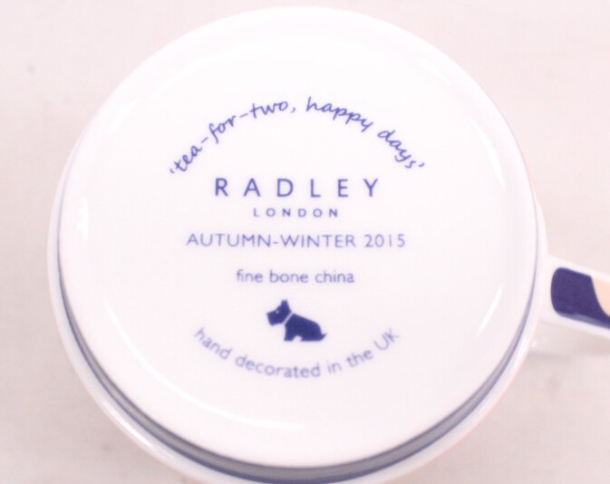 RADLEY LONDON Autumn Winter 2015 Blue Pink Fine China Mug Duo Set BOXED