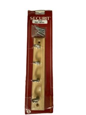 Securit 4 CP Hooks On Plaque 220mm