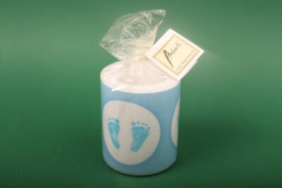 Kerze ''Baby Steps Boy'' Ambiente Geburt Baby Tischdekoration Windlicht Geschenk