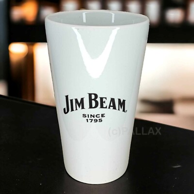 JIM BEAM BOURBON KERAMIK BECHER 400 ML BARGLAS 14,5 CM WEISS