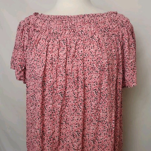 The Nines by Hatch Smock Neck Mini Disty Pink Floral Top Maternity Size L - Picture 4 of 9