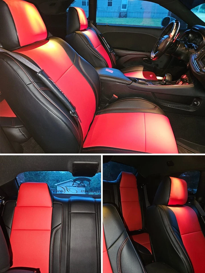 JUEGO COMPLETO DURADERO COJÍN ASIENTO COCHE PERSONALIZADO PARA DODGE CHALLENGE MOTOPTES 2015-2023 Foto 4 de 4