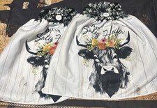 Don t Be A Salty Heifer Crochet Top Hanging Kitchen Towel Set