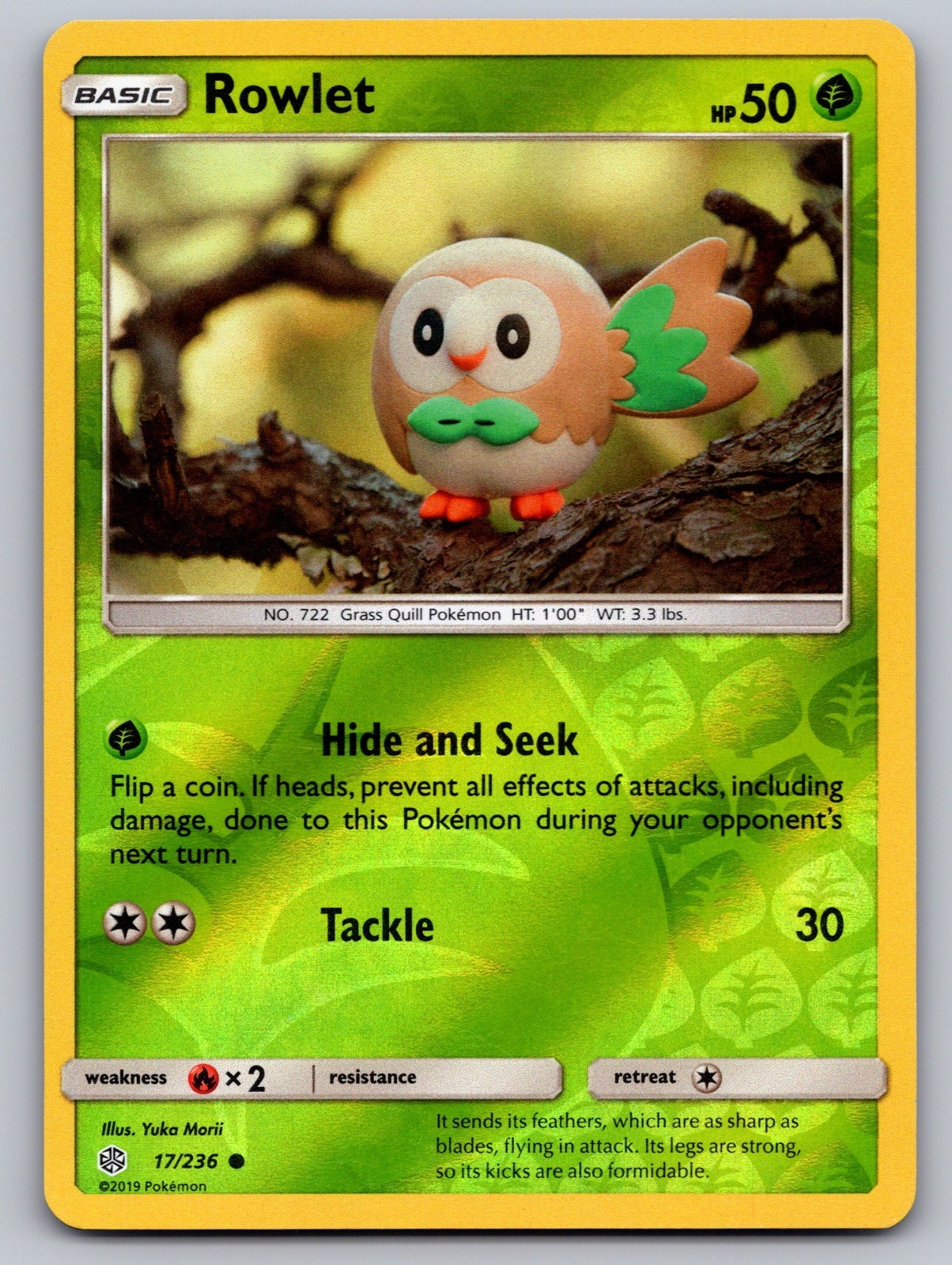 Rowlet 17/236 Common Cosmic Eclipse Pokemon Reverse Holo LP