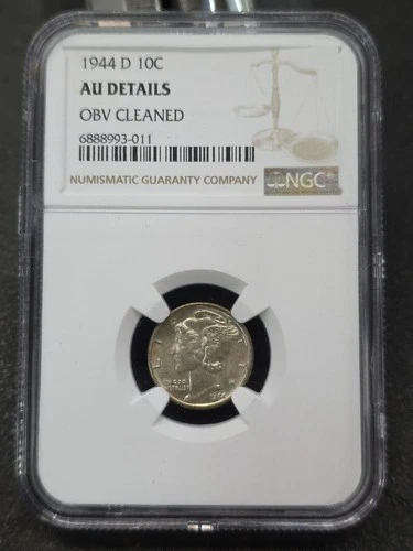 1944 D Mercury Dime AU Details