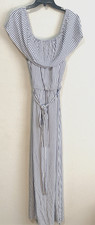 Maurices Size M Striped Off The Shoulder Maxi Tie Waist Summer Dress Blue White