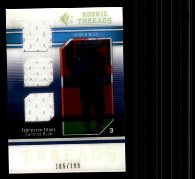 2009 SP THREADS JAVON RINGER RT-JR ROOKIE THREADS TRIPLE SWATCH 165/199 TITANS