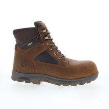 Dunham 8000 Works WP Safety 6" Plain Toe Boot Mens Brown Casual Dress Boots