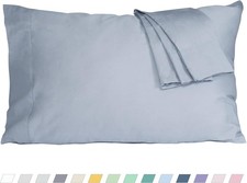 Pillow Cases, King Size Cotton Percale Weave Pillowcases, Pre-Shrunk Breathable