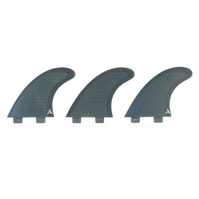 ROAM Thruster Fin Set Allround Med two tab Smoke Surfboard Finne