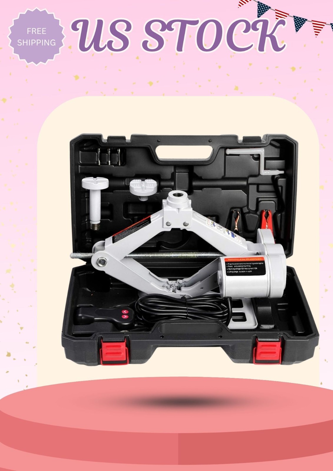 Electric Car Jack 3T - 12V Automatic Scissor Floor Jack for 