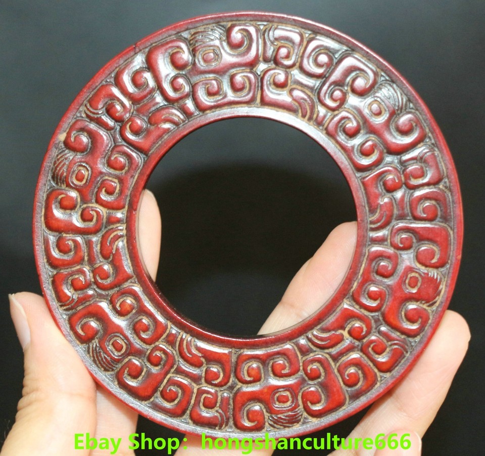 Ancien Disque Bi En Jade De Hetian – Artisanat Chinois – Pendentif Ou Colgante