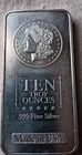 10 oz .999 Silver Morgan Dollar Design Silver Bullion Bar