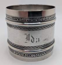 Antique Gorham Silverplate Napkin Ring "Ida" name engraving, dated 1878