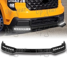 For 2025-2027 Ford Maverick Black Front Bumper Lip Spoiler Led Sequential Lights