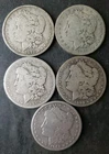 1878 S, 1885 S, 1886 O, 1898 S, and 1902 O $1 Morgan Silver Dollars