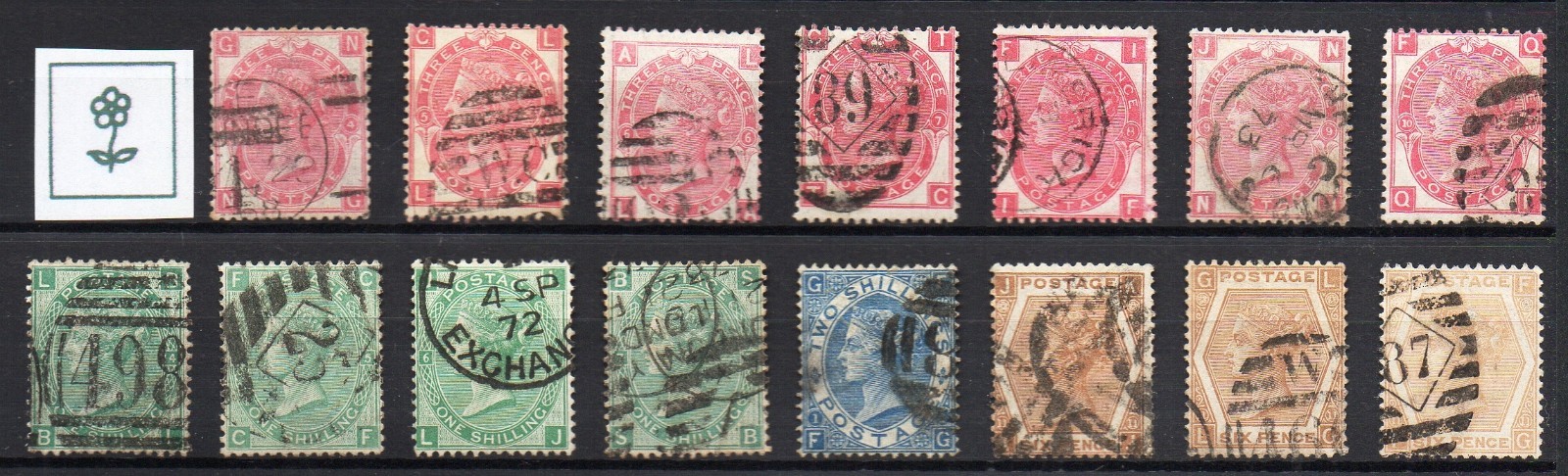 GB QV Collection of 69 Surface Printed Stamps Good/Fine Used High Cat Value