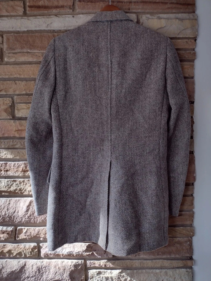 Blazer Harris Tweed Vintage Años 80 Saks 611 100% Lana 36-38 Botones Tejido Cesta Foto 2 de 4