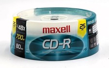 Maxell CD-R Recordable Media 700MB, 48X, 80 min, 25-Pack Spindle