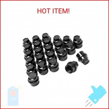 Set of 24, 15646250 Wheel Lug Nut Cap Black Plastic Covers Thread M27X2.0 for Sl