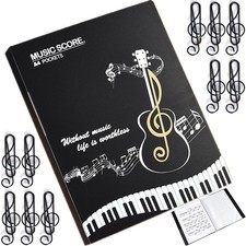 Sheet Music Folder Notebook Binder A4 Size, 80 Sleeves 160 Pages Display Book