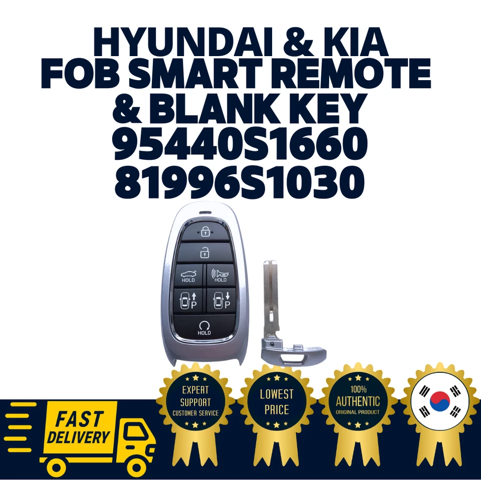 Original OEM Hyundai Kia FOB Smart Remote & Blank Key 95440S1660 81996S1030 - Imagen 1 de 1