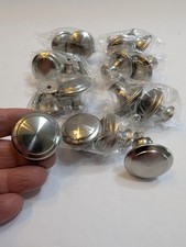Lot Of 16 Round Mushroom Style Brushed Nickel Drawer Cabinet Pulls Knobs