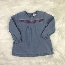 Carter s Toddler Girls Embroidered Geo Jean Denim Long Sleeve Tunic Dress 2T