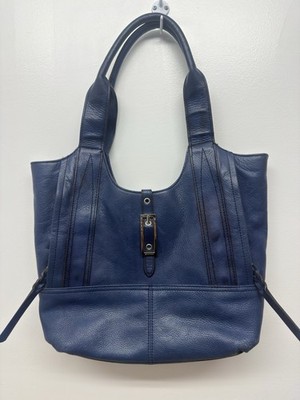 B Makowsky Blue Leather Hand Bag Purse Hobo Shoulder Bag #33