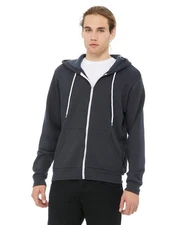 Bella Canvas - Unisex Full-Zip Hooded Sweatshirt Mens Womens Zipped Hoodie 3739
