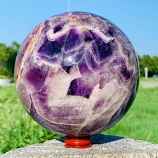 5.48LB Natural Dreamy Amethyst ball Quartz crystal Sphere Crystal Reiki Healing