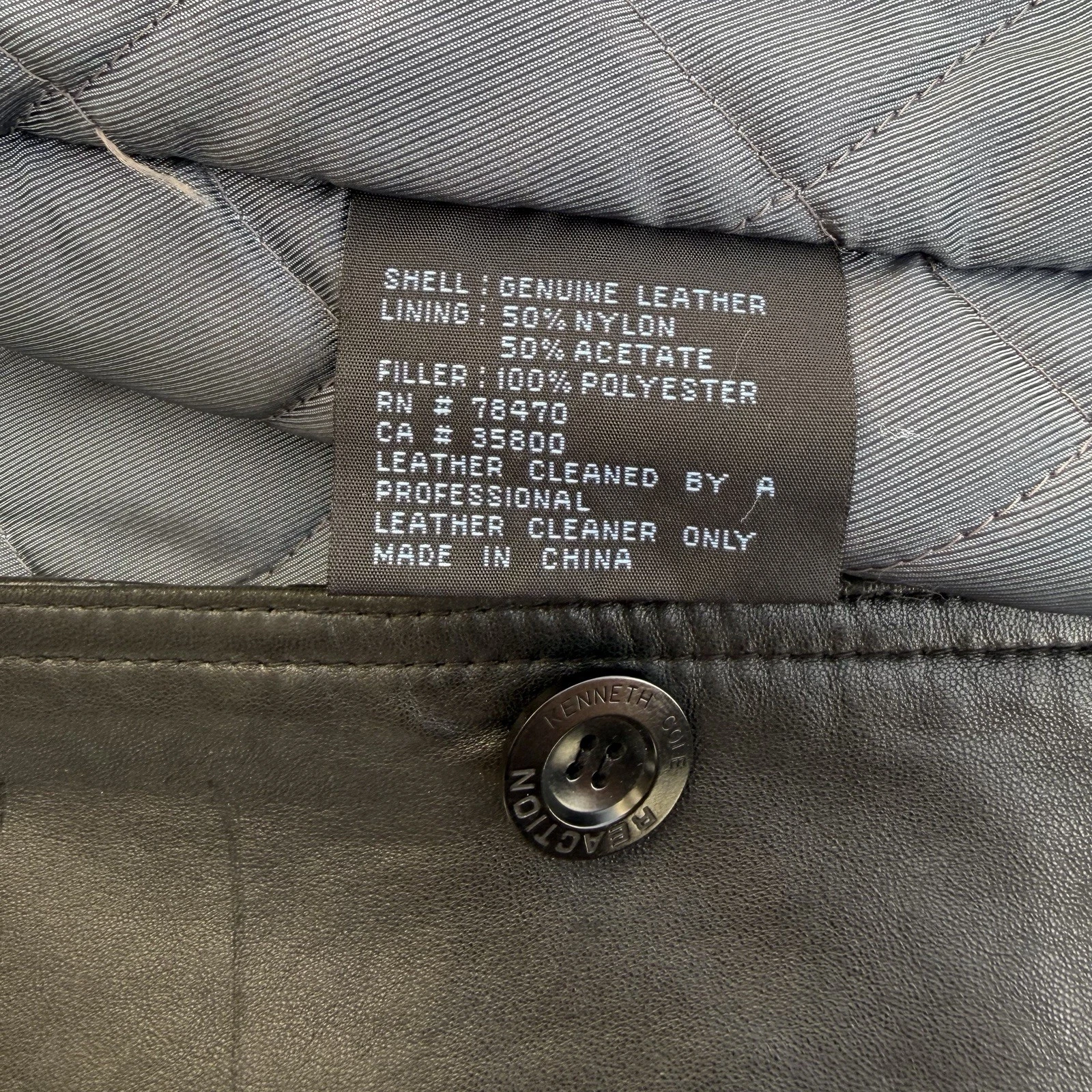 Kenneth Cole Reaction Mens Genuine Leather Jacket Sz.Medium Classic 3 Button image 10