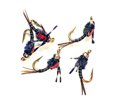 Higa's SOS Tungsten Nymphs  Black And Silver - Premium Trout Fly Fishing Flies