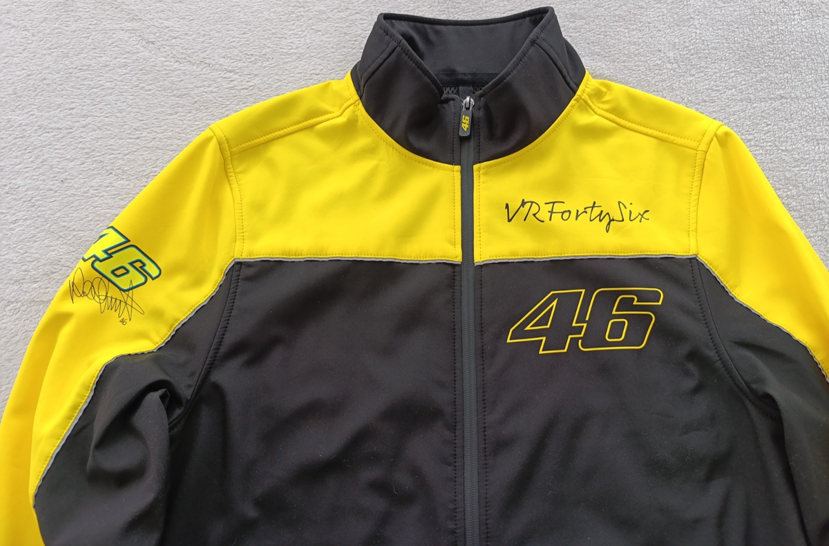 VALENTINO ミリタリージャケット 46 VR46 Valentino Rossi mens Black Yellow Limited Edition Softshell
