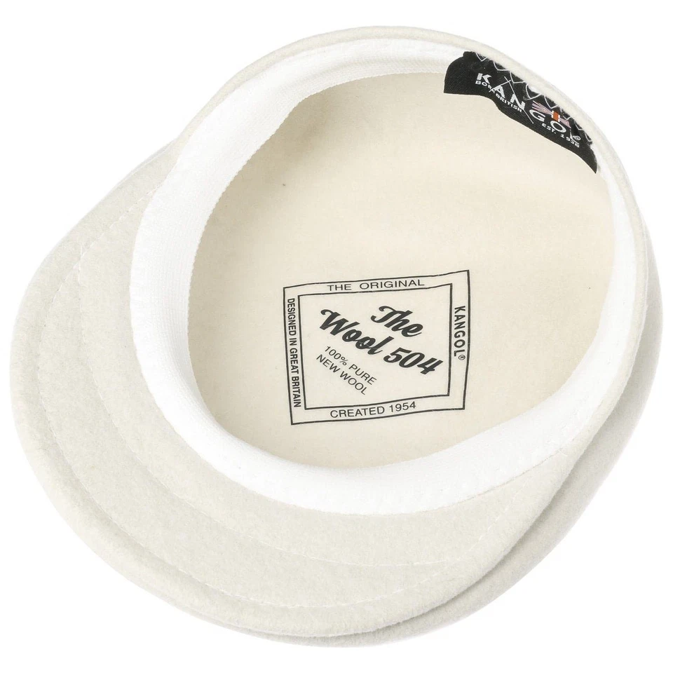 KANGOL ® ORIGINAL 504 CAP FLATCAP SCHIEBERMÜTZE MÜTZE KAPPE WOLLE WEISS NEU - Bild 4 von 4