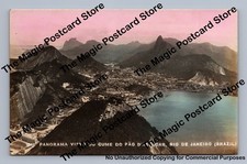 Rio de Janeiro Harbor & Corcovado RPPC Vintage Brazil Photo Postcard ~1910s Rio de Janeiro Harbor & Corcovado RPPC Vintage Brazil Photo Postcard ~1910s