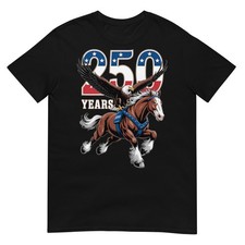 USA 250th Anniversary Bald Eagle  Clydesdale Horse T-Shirt