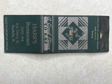 BC489 Matchbook Cover Harrs Restaurant Rochelle Illinois IL Dining Cuisine