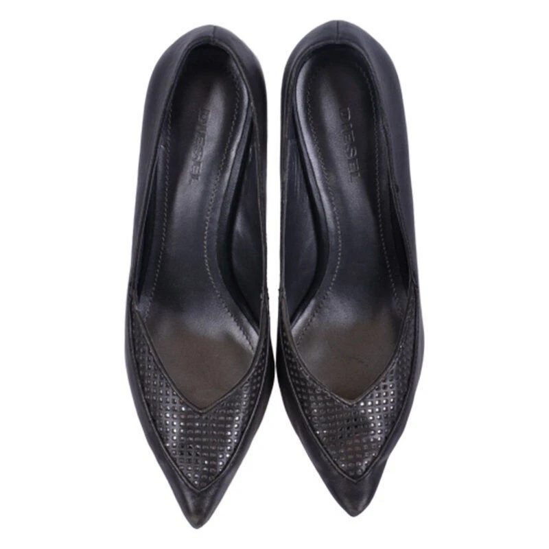 DIESEL OFF BEAT HEELS D YVAS Womens High Heel Leather Slip On Pump Shoes RRP£170 - Image 3 of 4