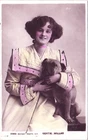 GERTIE MILLAR & BULLDOG c1910 real photo postcard rppc english actress ~CREASE