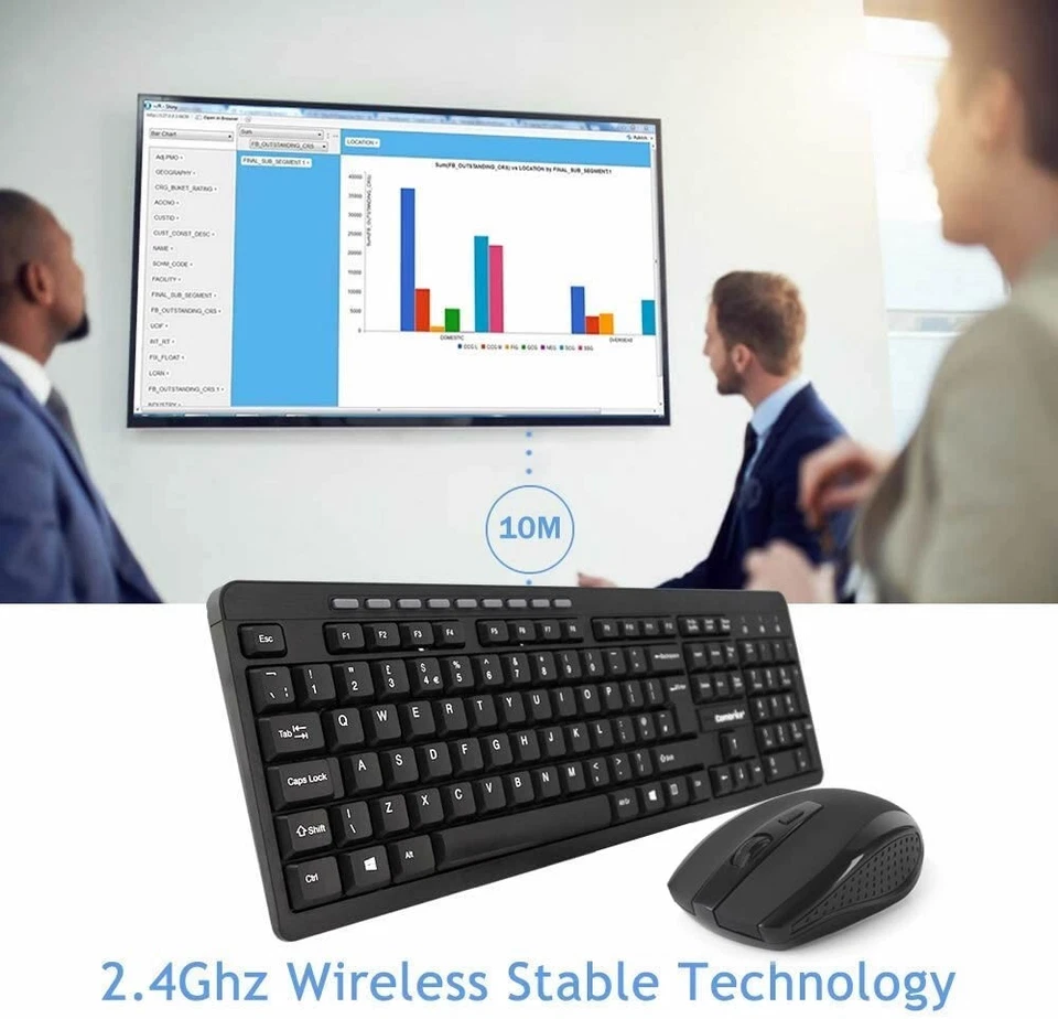 2.4GHz Wireless Keyboard And Mouse Set UK USB Dongle For PC Laptop Full-Size NEW - Image 3 of 4